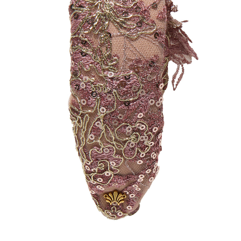 BLUSH MARCHESA COUTURE X LELE SADOUGHI ASYMMETRICAL GRETA EMBROIDERED HEADBAND
