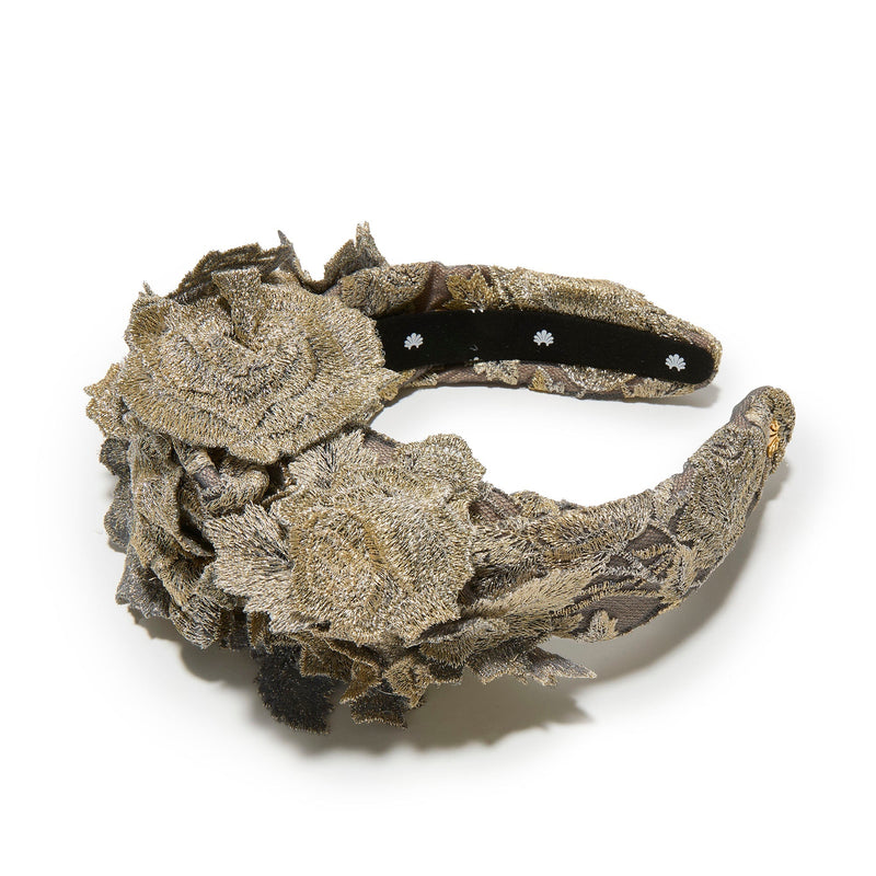GOLD SLATE MARCHESA COUTURE X LELE SADOUGHI CRAWFORD APPLIQUE HEADBAND