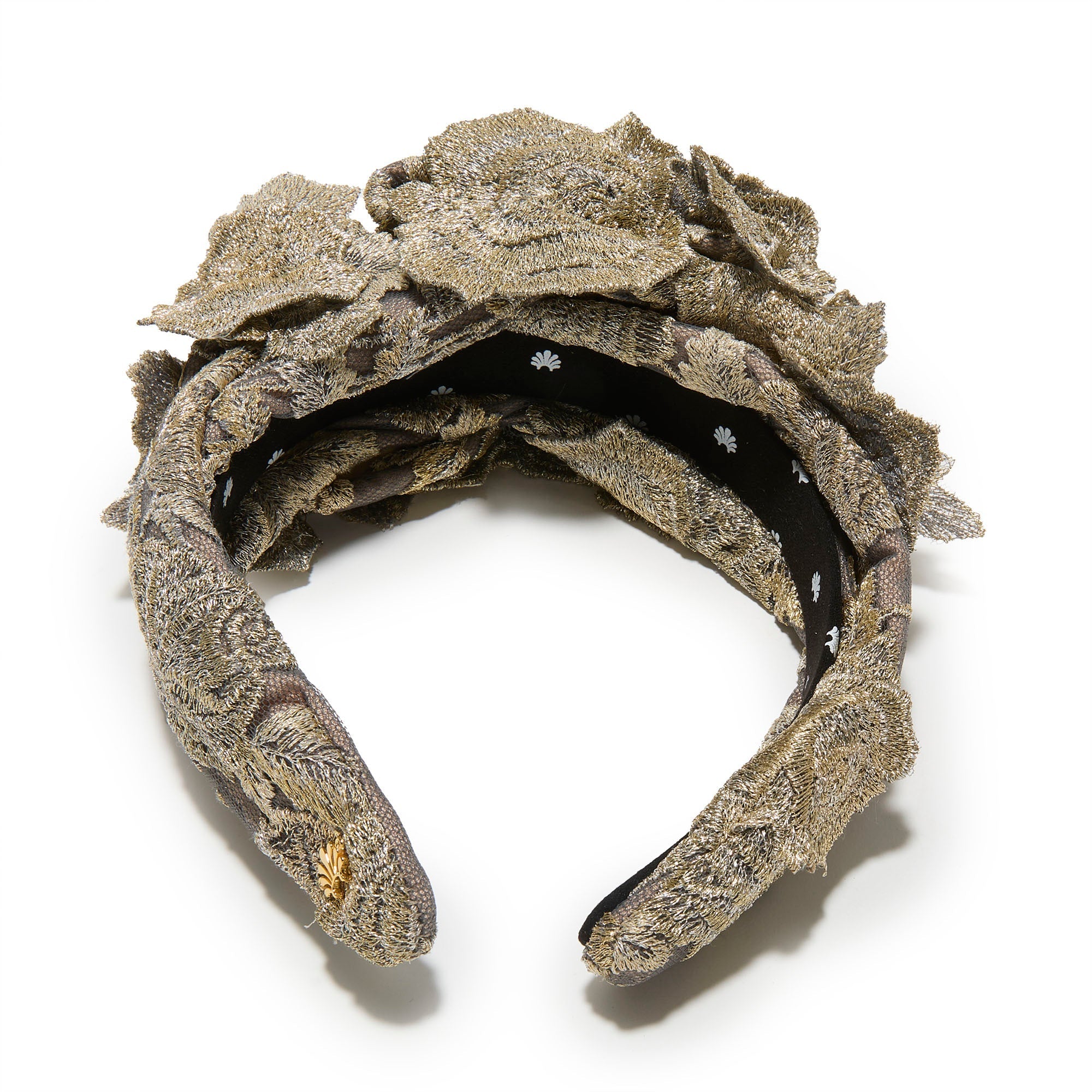 GOLD SLATE MARCHESA COUTURE X LELE SADOUGHI CRAWFORD APPLIQUE HEADBAND