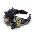 NAVY MARCHESA COUTURE X LELE SADOUGHI CRAWFORD FLORAL APPLIQUE HEADBAND