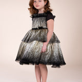 Gold Coated Pleated Tulle Gown | Marchesa