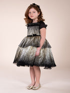 Gold Coated Pleated Tulle Gown | Marchesa