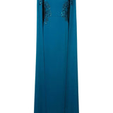 Crepe Caped Gown with Embroidery Marchesa