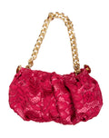 Load image into Gallery viewer, Gold Chain Embellished Fuchsia Mini Bag | Marchesa
