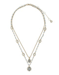 Load image into Gallery viewer, Double Chain Crystal Embellished Necklace Marchesa
