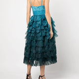 Tiered Ruffle Gown Marchesa