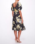 Load image into Gallery viewer, Sweetheart Neckline Floral Print Fitted Midi Dress Marchesa
