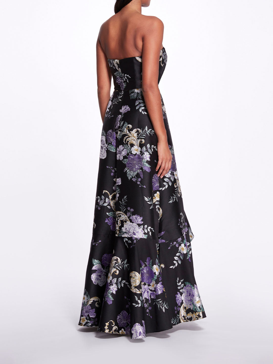Sheer Cut Out Floral Gown | Marchesa