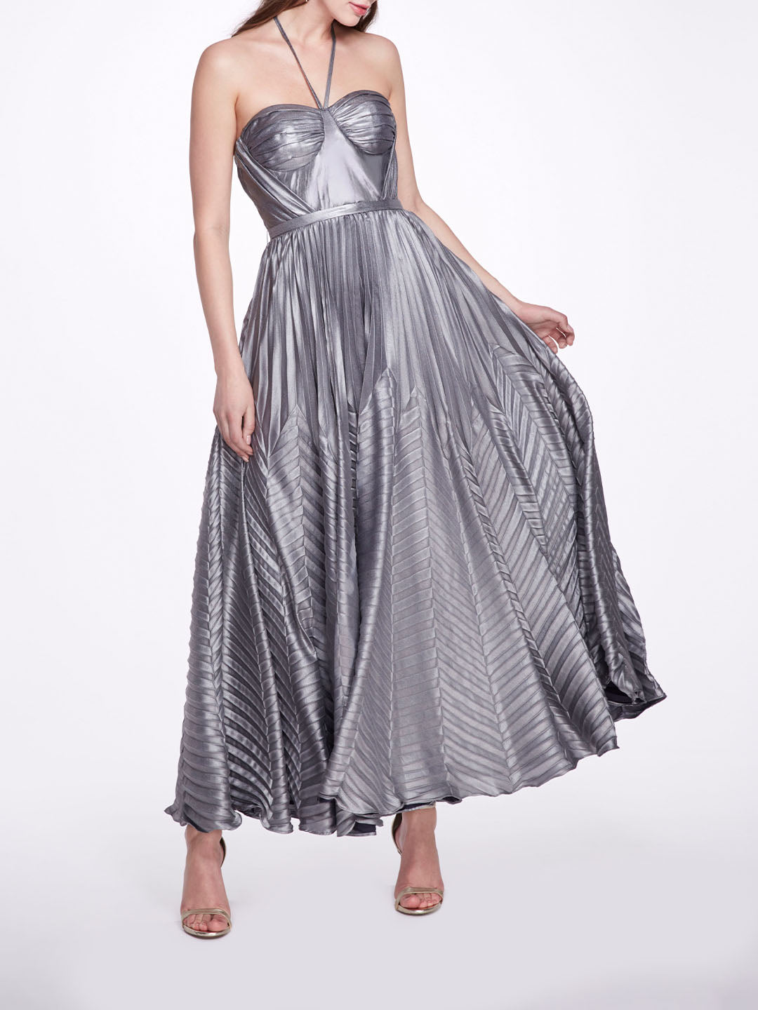 Halter Georgette Tea-Length Gown | Marchesa