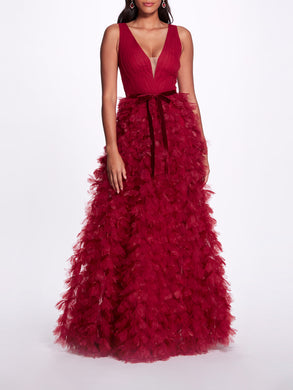 Plunging A-Line Gown | Marchesa