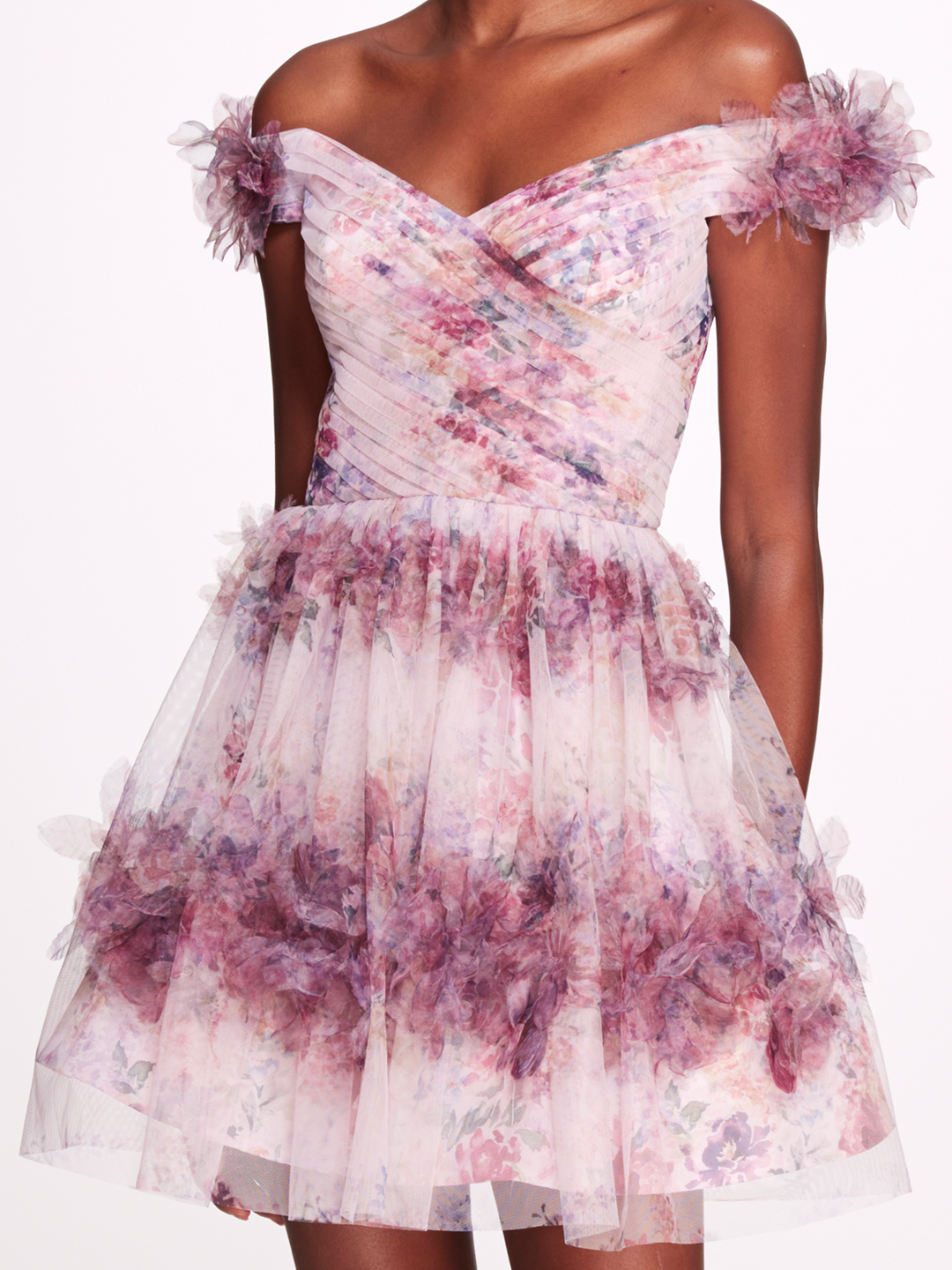 Watercolor Garland Mini Dress | Marchesa