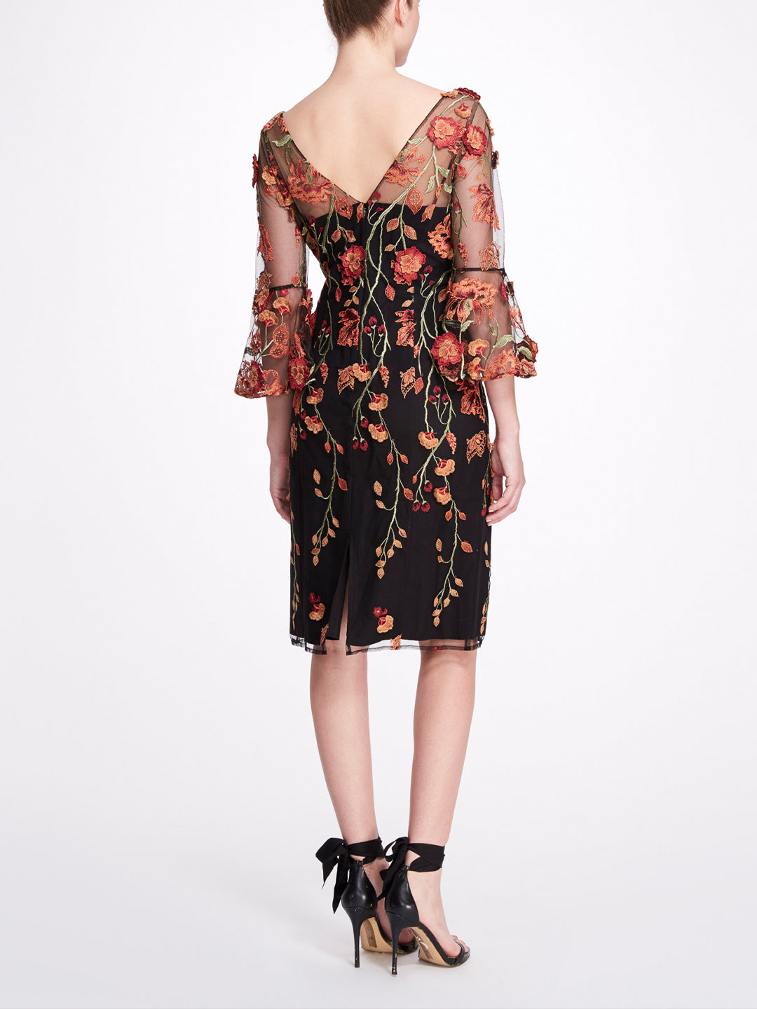 Embroidered Floral Cocktail Dress Marchesa