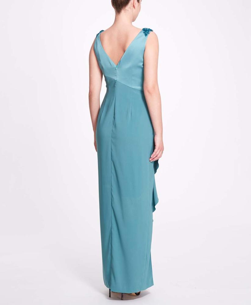 Satin Back Crepe Gown Marchesa