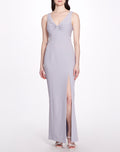 Load image into Gallery viewer, Crepe V-neck Gown | Marchesa
