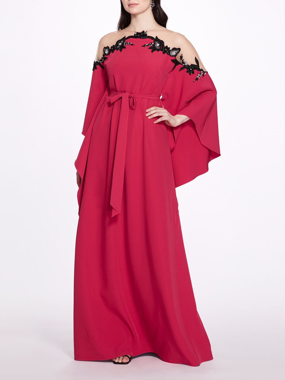 Jewel Neck Kaftan Gown | Marchesa
