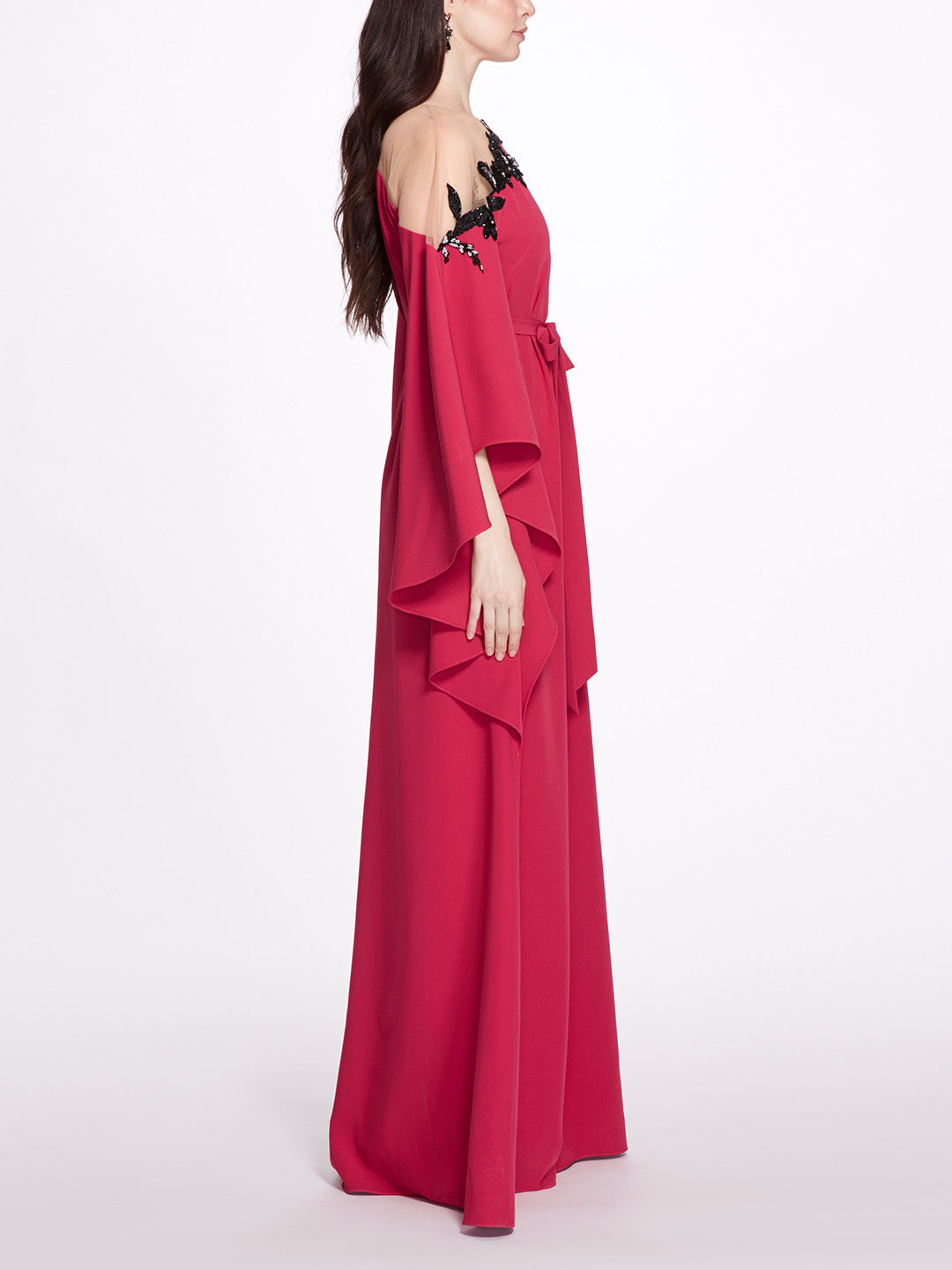 Jewel Neck Kaftan Gown | Marchesa