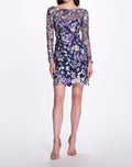 Load image into Gallery viewer, Illusion Floral Mini Dress | Marchesa
