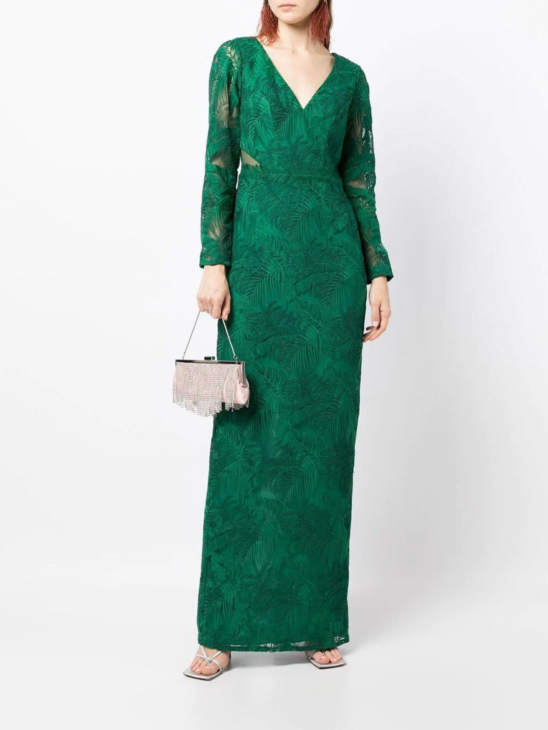 Plunging Long Sleeve Gown | Marchesa
