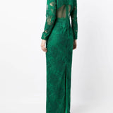 Plunging Long Sleeve Gown | Marchesa