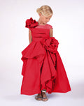 Load image into Gallery viewer, Red Rose-Embellished Sculptural Taffeta Gown | Marchesa

