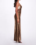 Load image into Gallery viewer, Metallic Open Back Gown | Marchesa
