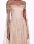 Load image into Gallery viewer, Off-Shoulder Glitter Cape Gown | Marchesa
