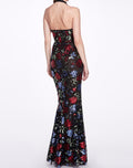 Load image into Gallery viewer, Sleeveless Halter Embroidered Sequin Gown | Marchesa
